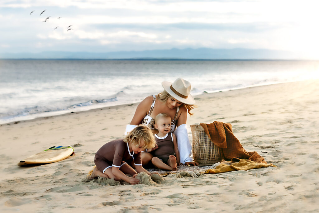 family photos in brisbane on the beach